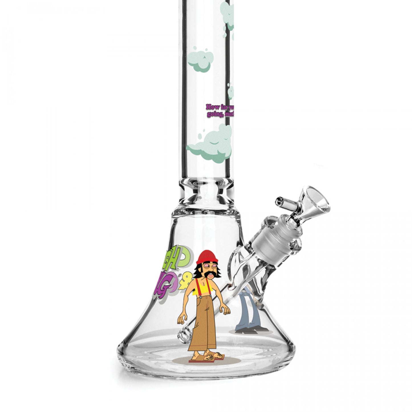 CHEECH & CHONG® GLASS 48" 7mm Thick How High Are You Bell Base Water Pipe
