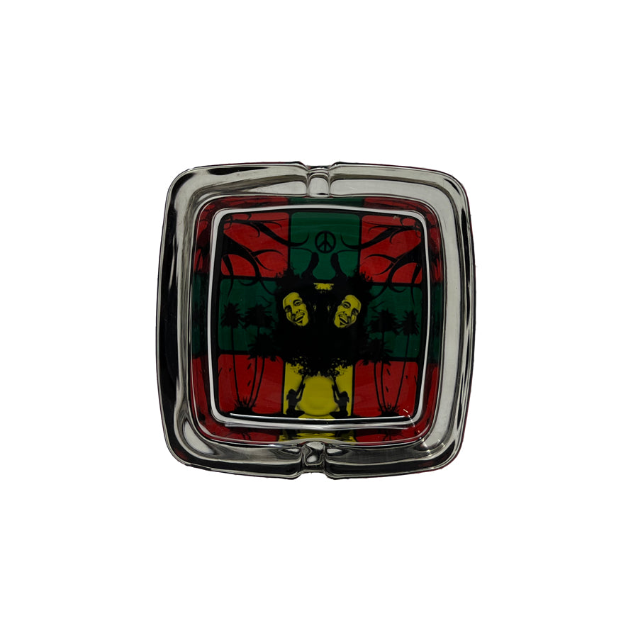 Bob Marley Square Glass Ashtrays
