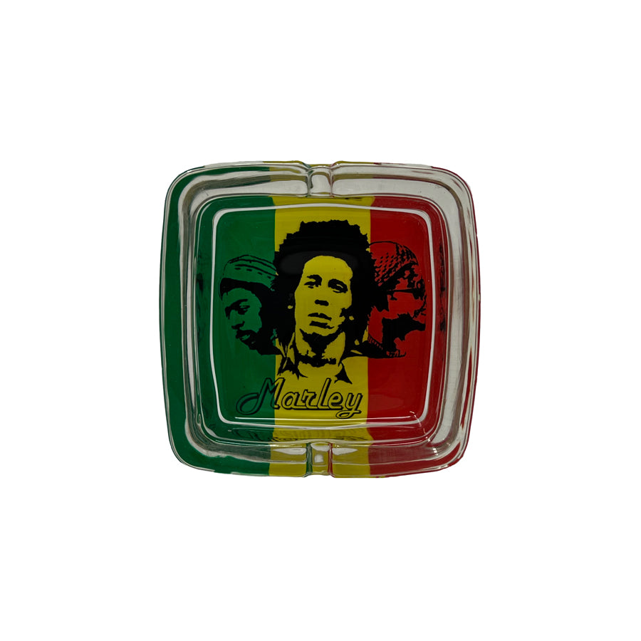Bob Marley Square Glass Ashtrays