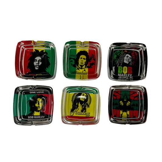 Bob Marley Square Glass Ashtrays