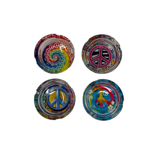 Peace Circle Glass Ashtrays