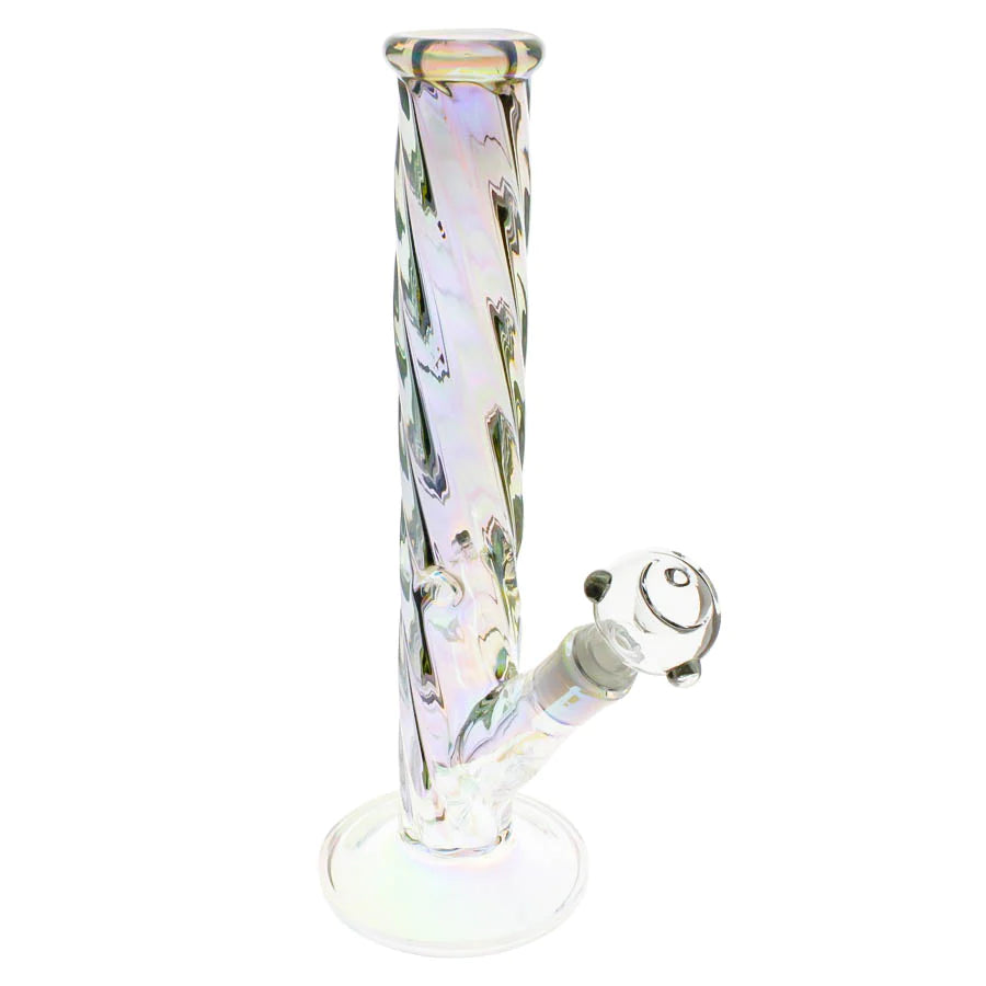Iridescent 12.5'' Twisted Straight Tube Bong