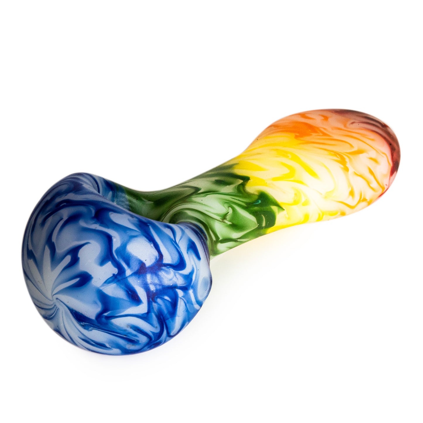 RED EYE GLASS® 4.5" Frosted Rainbow Spoon Hand Pipe