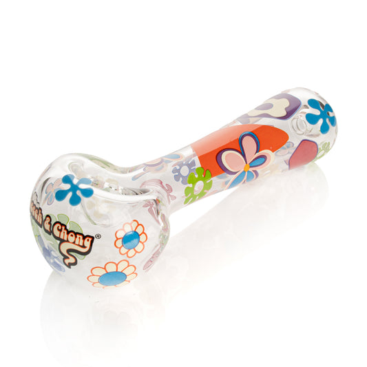 CHEECH & CHONG® GLASS 4.5" Power to the Flower Spoon Hand Pipe