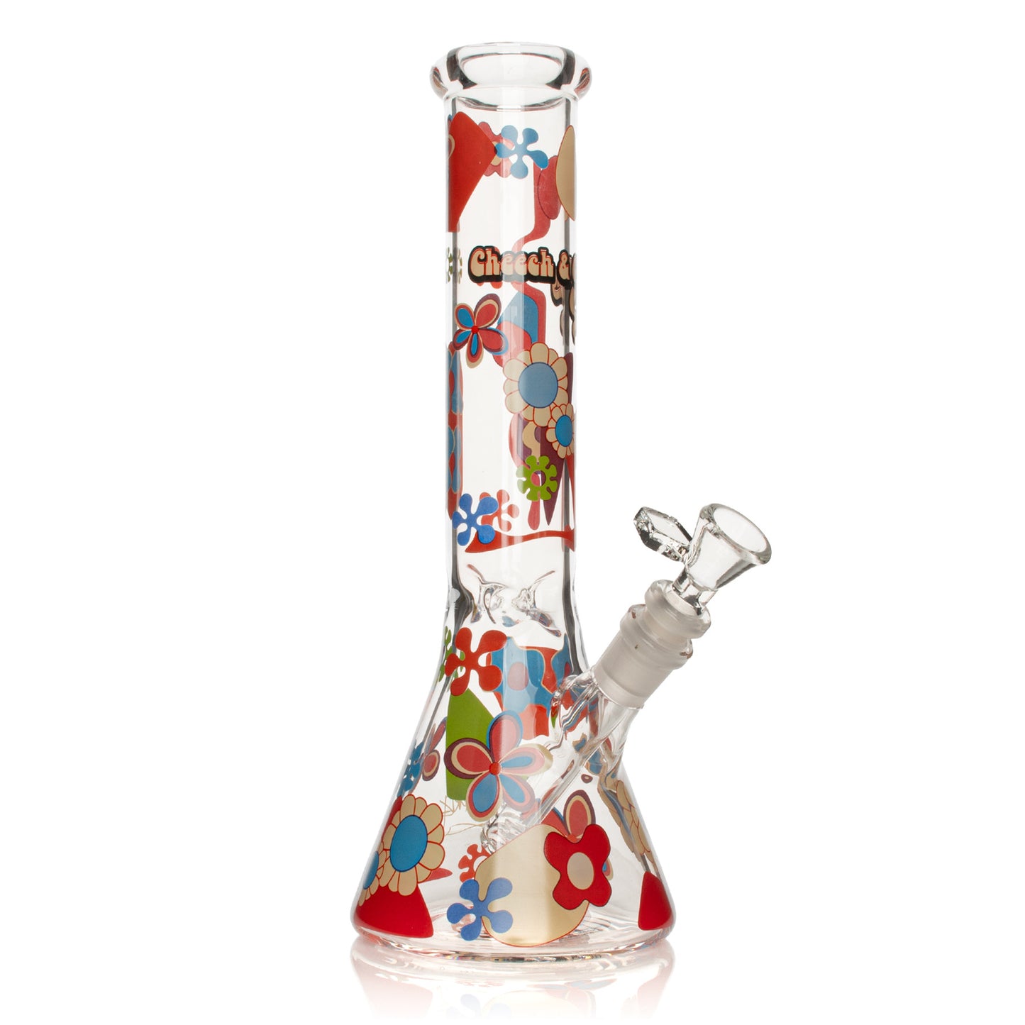 CHEECH & CHONG® GLASS 12" Power to the Flower Beaker Base Water Pipe