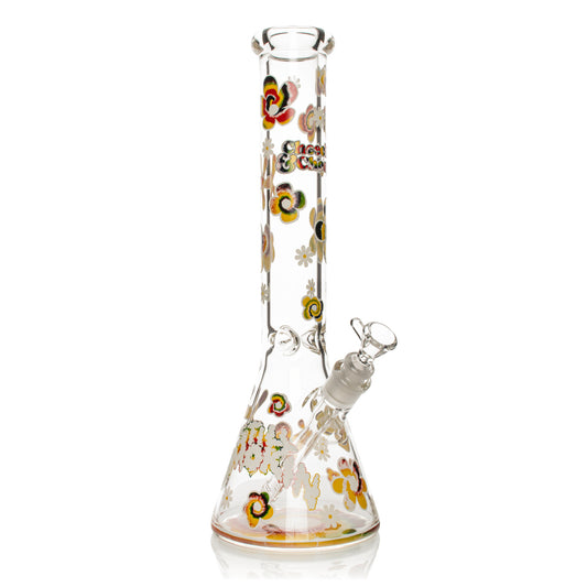 Cheech & Chong® Glass 15" 7mm Thick Tie Dye Glow-in-the-Dark Water Pipe