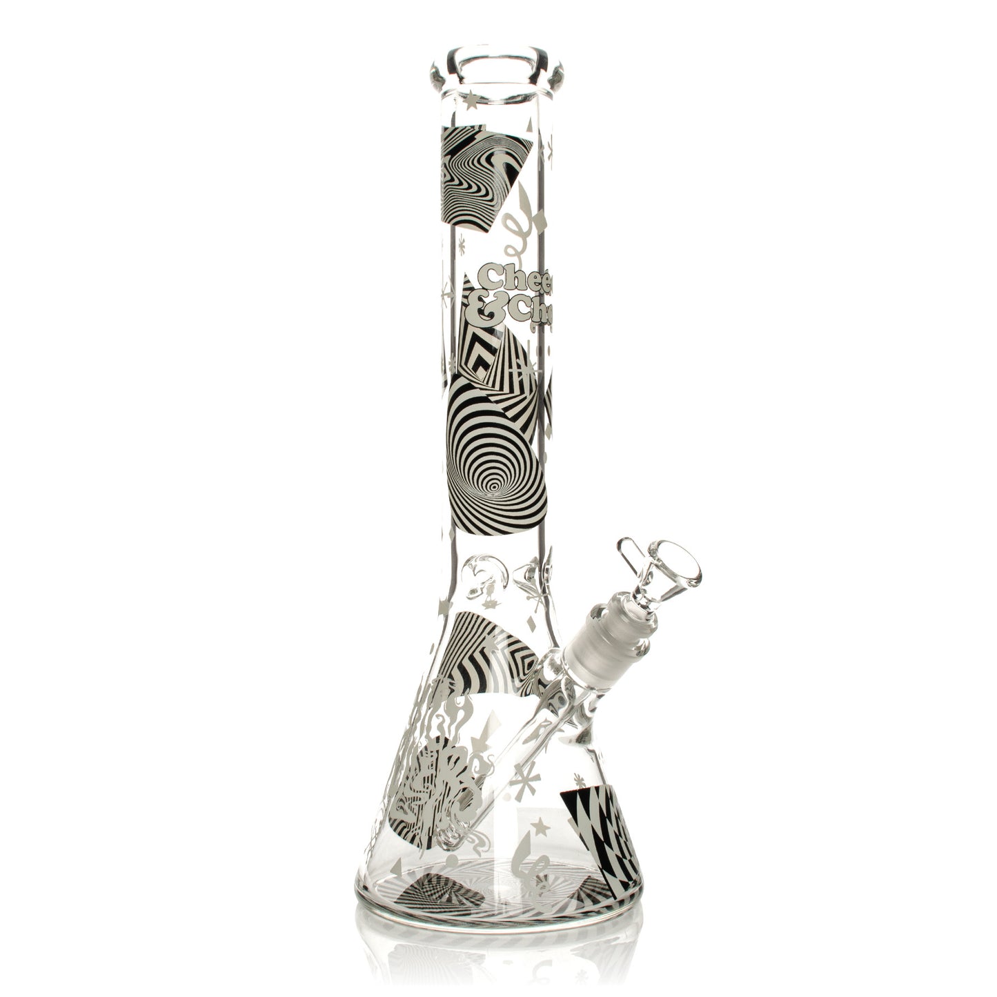 Cheech & Chong® Glass 15" 7mm Thick Optical Illusion Glow-in-the-Dark Water Pipe