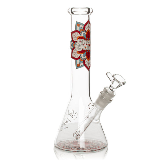 Cheech & Chong® Glass 10" Mandala Glow-in-the-Dark Water Pipe