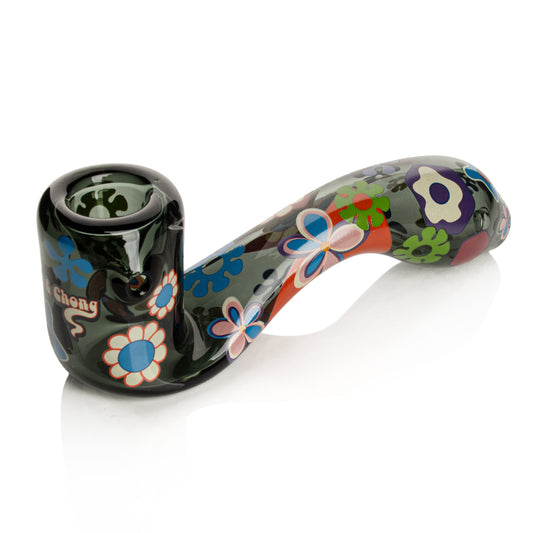 CHEECH & CHONG® GLASS 5.5" Power to the Flower Sherlock Hand Pipe