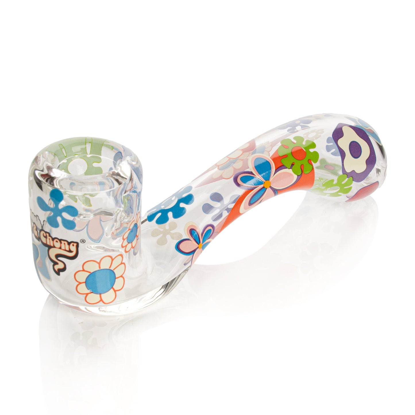 CHEECH & CHONG® GLASS 5.5" Power to the Flower Sherlock Hand Pipe