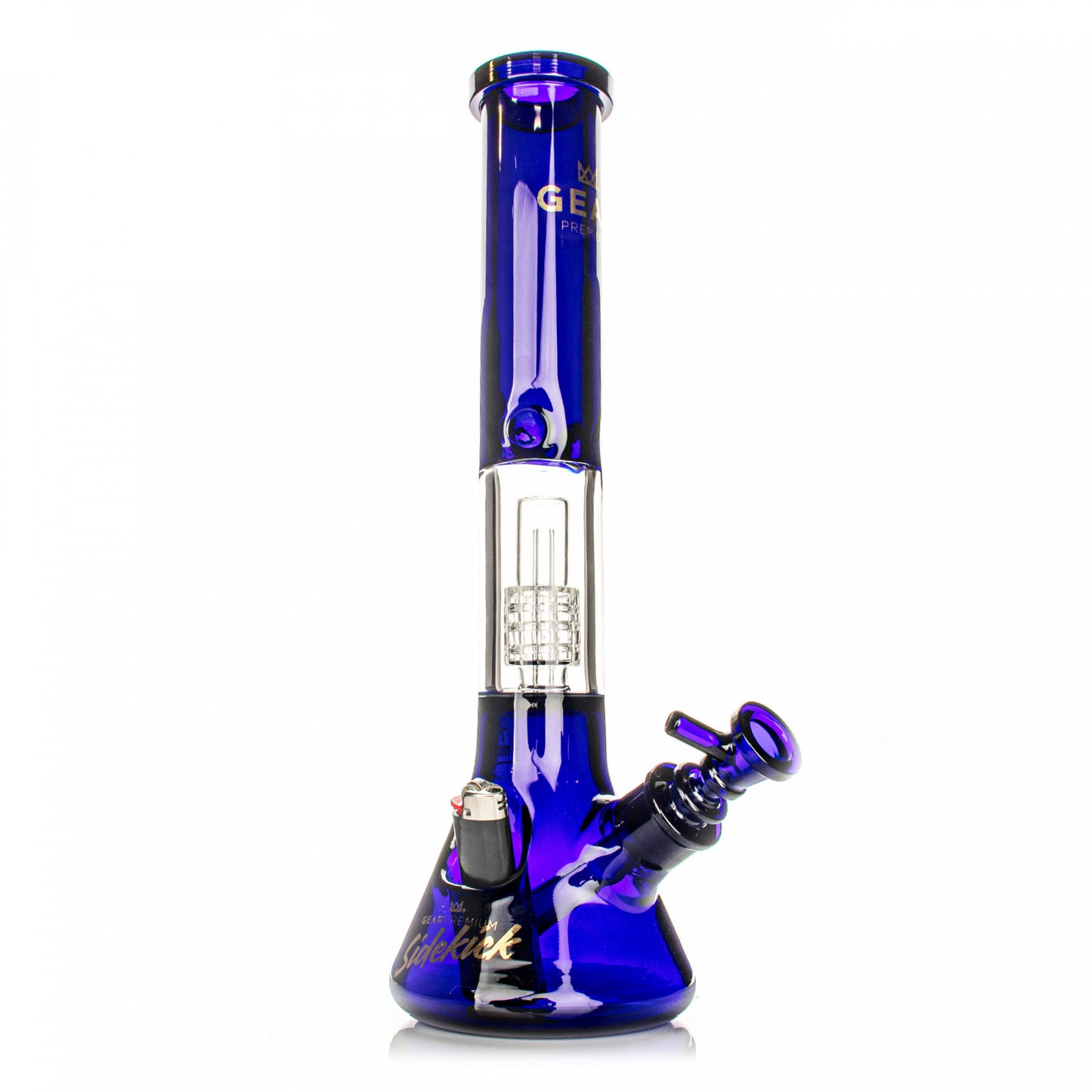 GEAR PREMIUM® 15.5" 7mm Thick Sidekick Dual Chamber Beaker Base Water Pipe