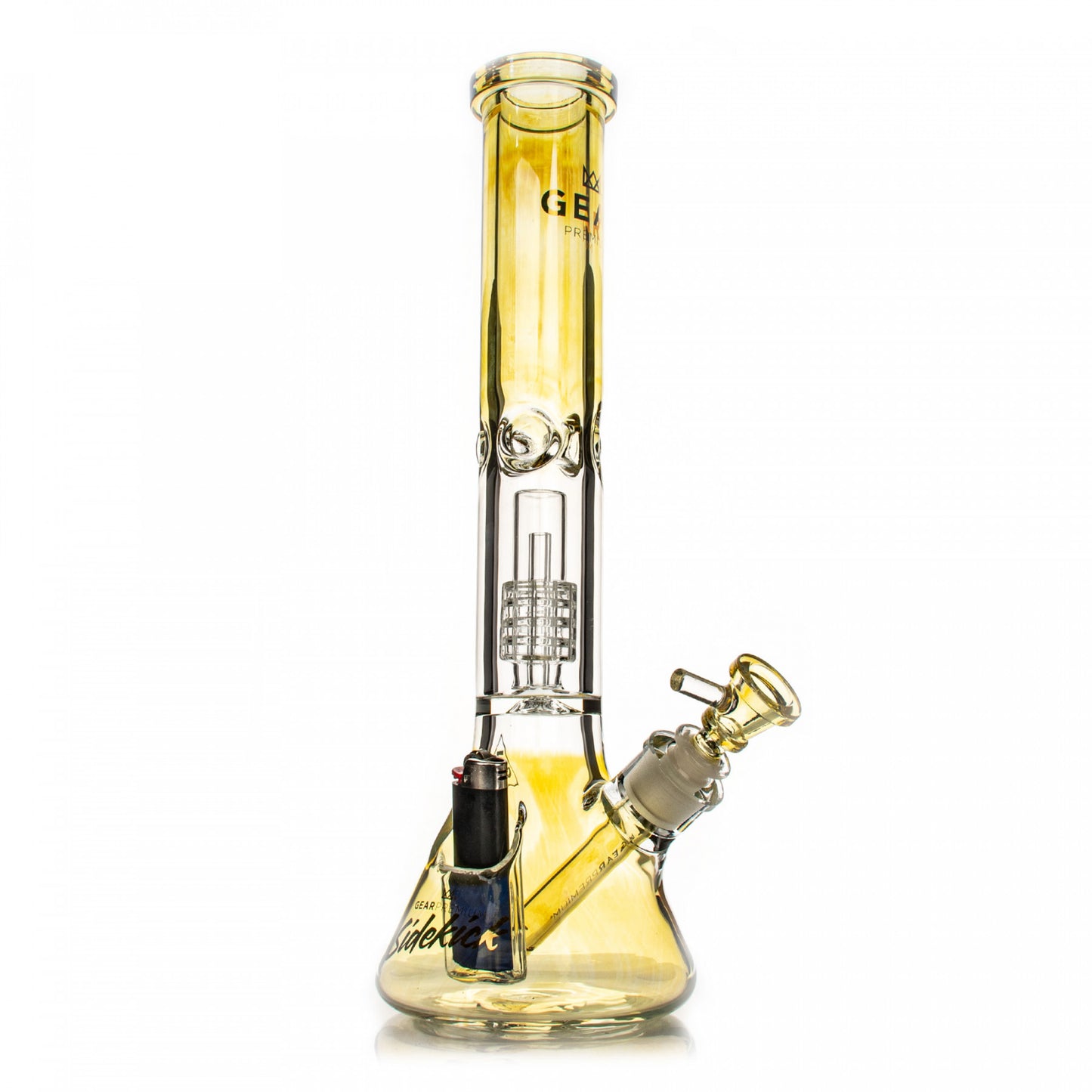 GEAR PREMIUM® 15.5" 7mm Thick Sidekick Dual Chamber Beaker Base Water Pipe