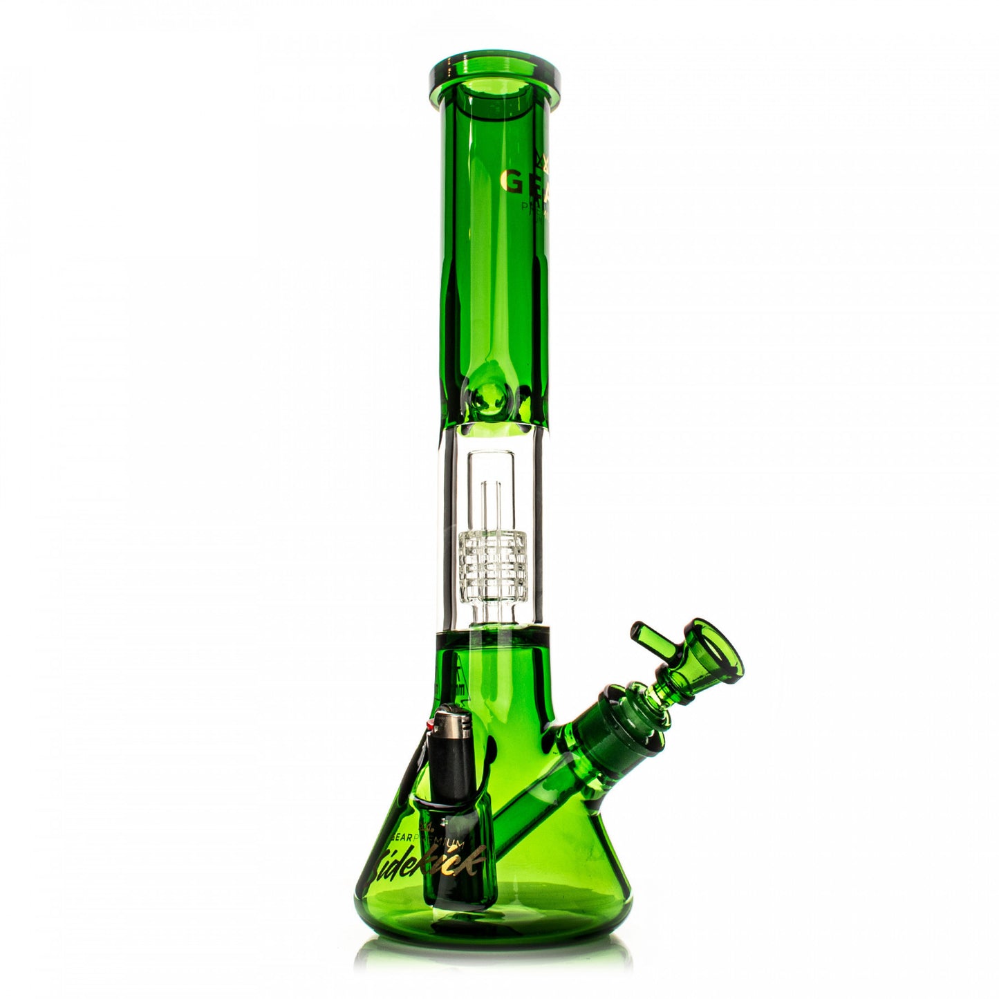 GEAR PREMIUM® 15.5" 7mm Thick Sidekick Dual Chamber Beaker Base Water Pipe