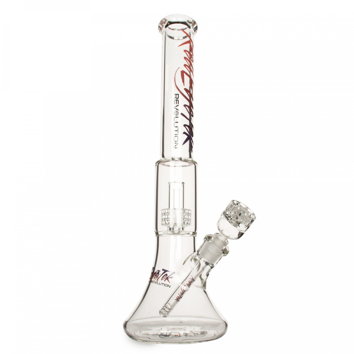 RED EYE TEK® 19" 7mm Thick Revolution Dual Chamber Bell Base Water Pipe