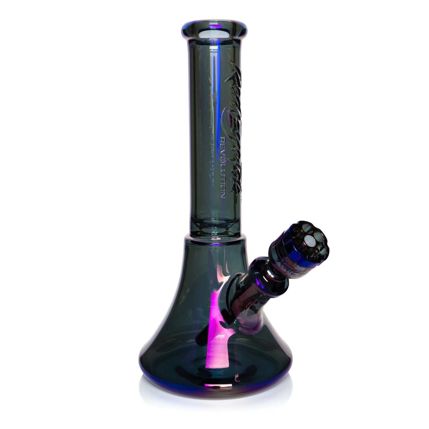 RED EYE TEK® 14" 7mm Thick Metallic Terminator Finish Revolution Bell Base Water Pipe