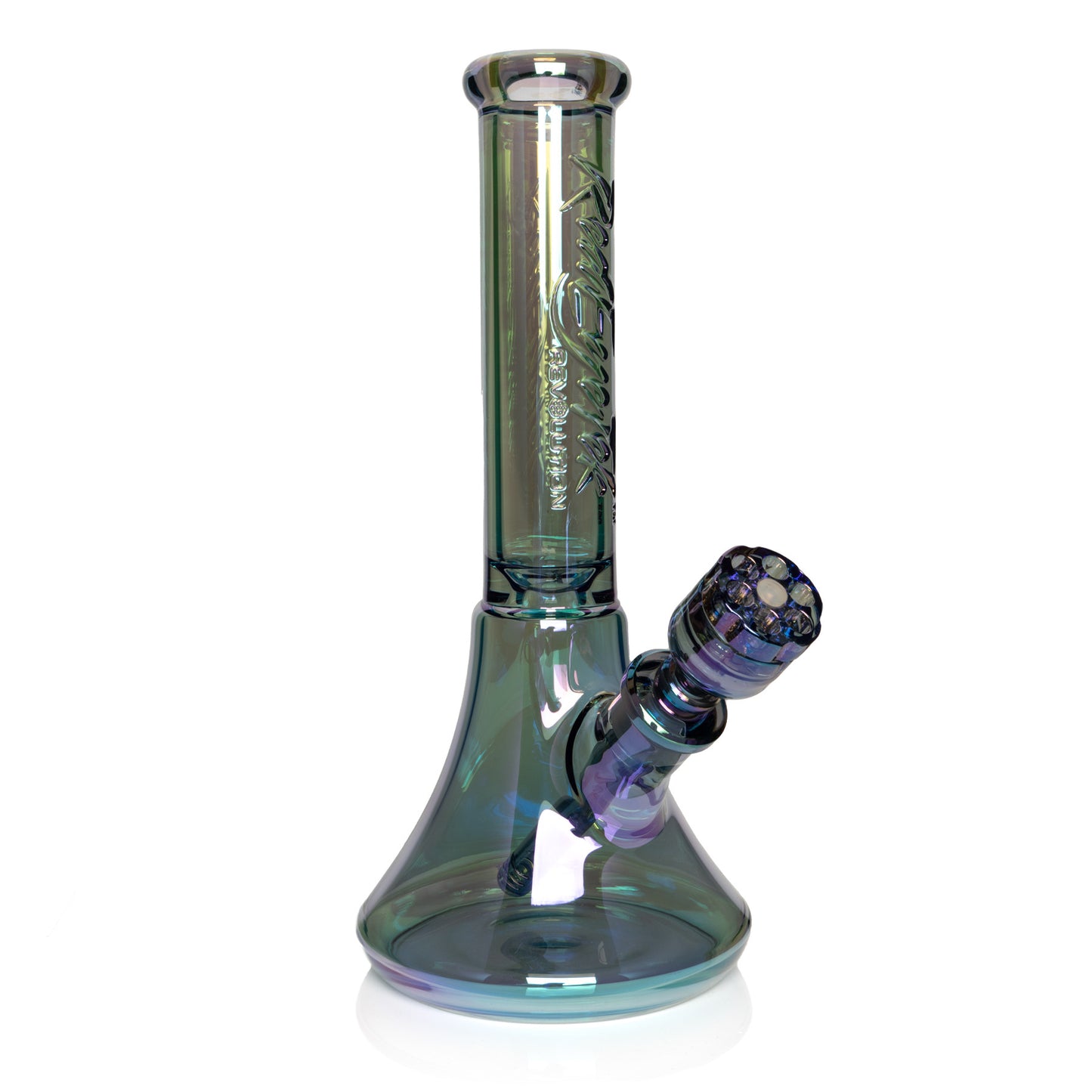 RED EYE TEK® 14" 7mm Thick Metallic Terminator Finish Revolution Bell Base Water Pipe