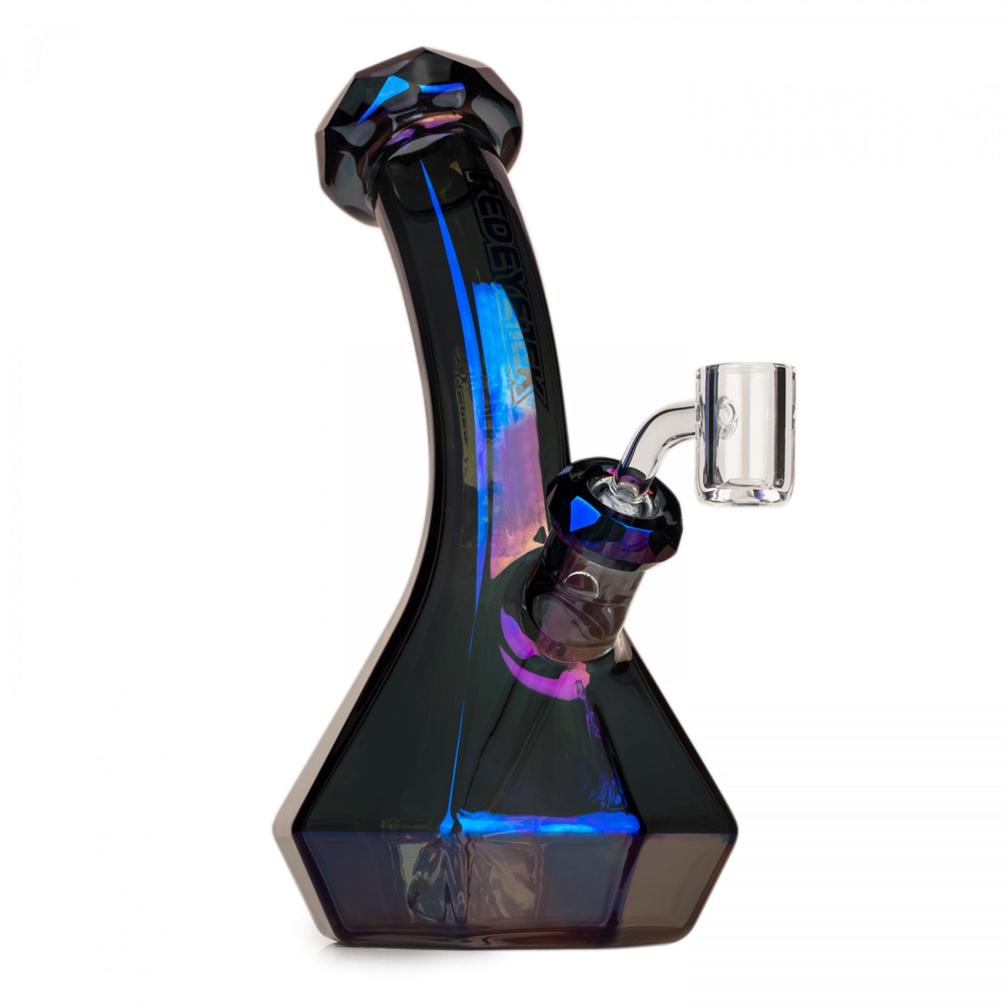 RED EYE TEK® 8" Metallic Terminator Finish Carina Lean Back Beaker Base Concentrate Rig