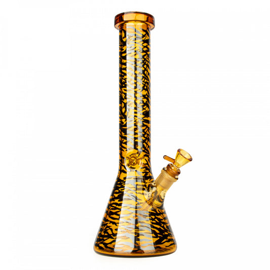 RED EYE GLASS® 15" Tiger Print Beaker Base Water Pipe