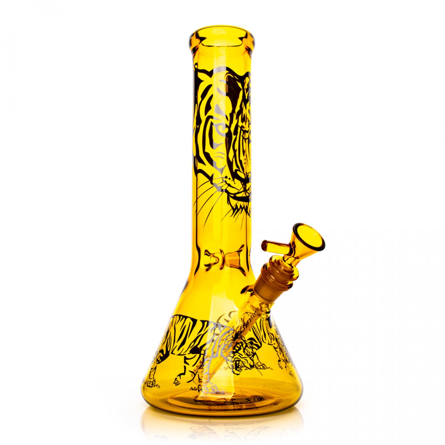 RED EYE GLASS® 12" Honey Gold Tiger Beaker Base Water Pipe