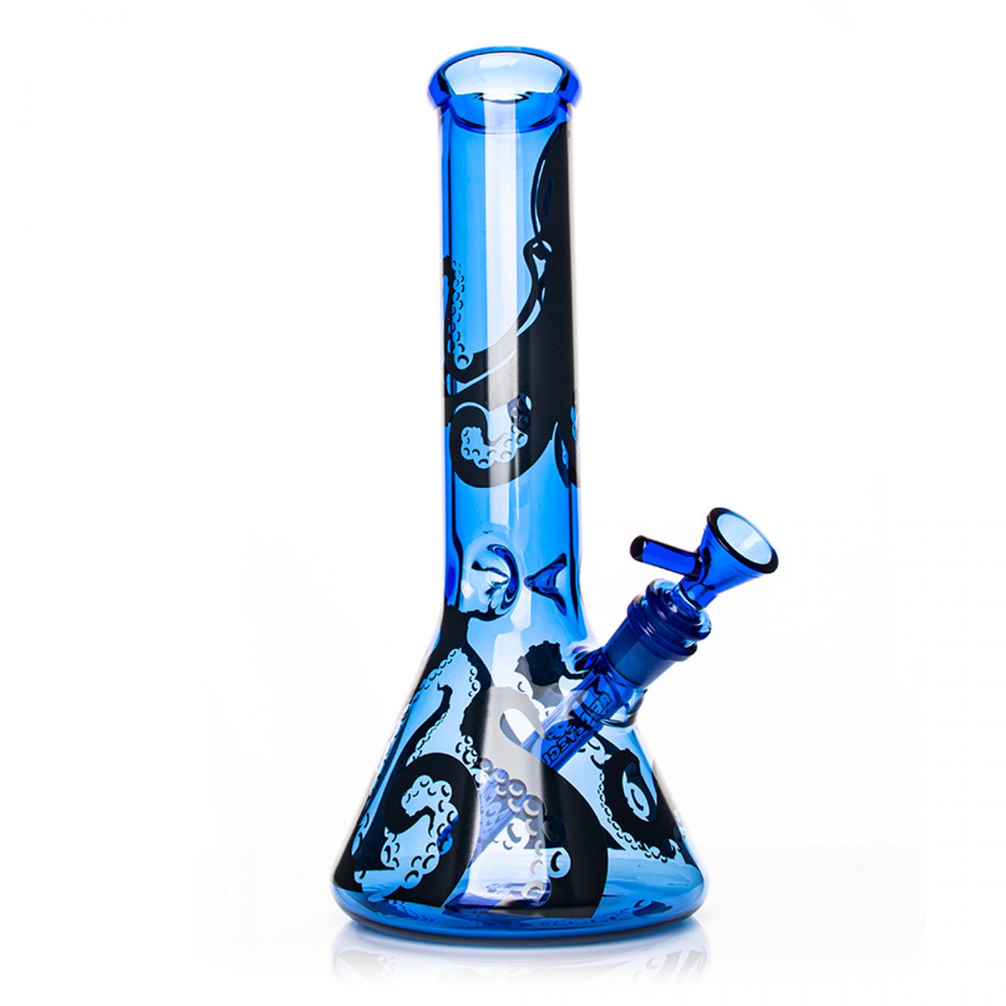 RED EYE GLASS® 12" Sapphire Blue Octopus Beaker Base Water Pipe