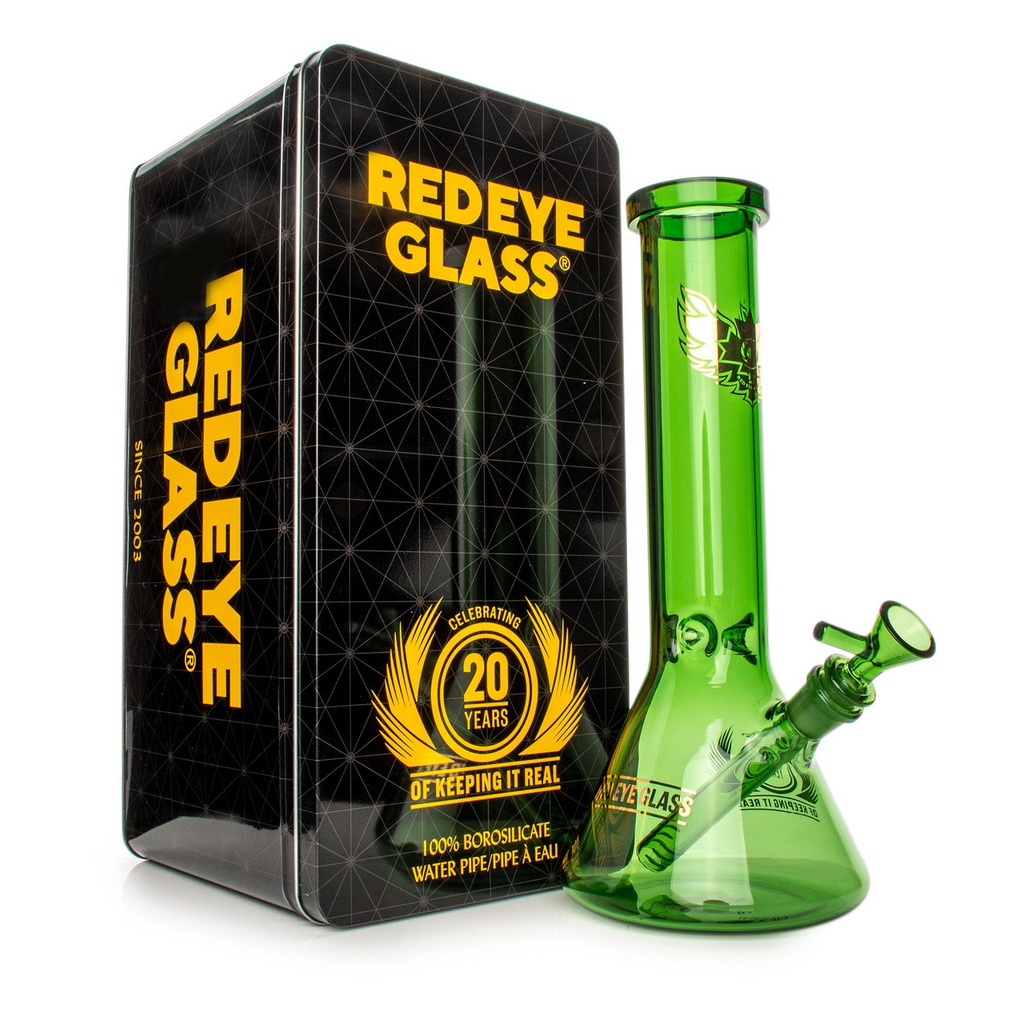 RED EYE GLASS® 12" 20th Anniversary Beaker Base Water Pipe