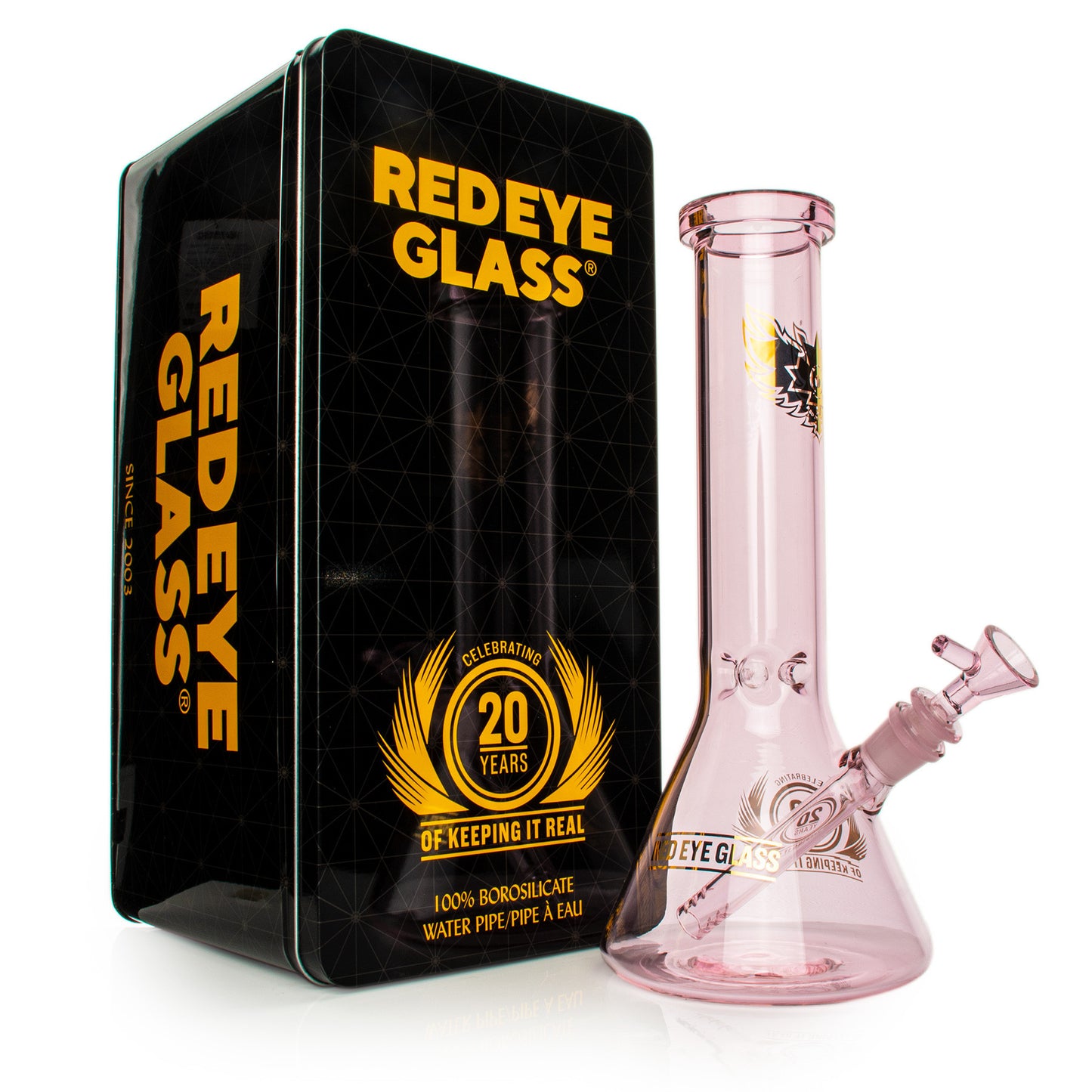 RED EYE GLASS® 12" 20th Anniversary Beaker Base Water Pipe