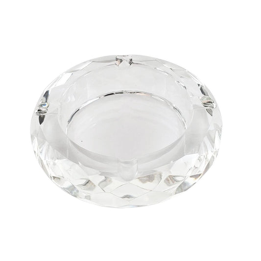 Glass Crystal Ashtray Multi Faceted