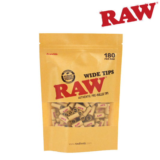 RAW Wide Pre-Rolled Tips 180PK
